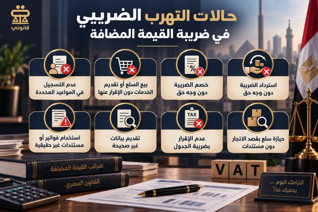 حالات التهرب الضريبي